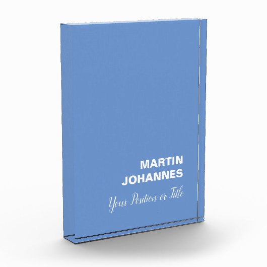 シックエレガントプレーンスタイリッシュブルーのミニマル フォトブロック (左)