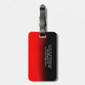 シックエレガントプレーンスタイリッシュレッドブラック ラゲッジタグ (裏面縦)