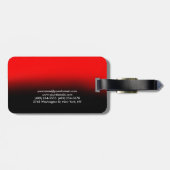 シックエレガントプレーンスタイリッシュレッドブラック ラゲッジタグ (裏面横)