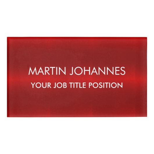 シックエレガントプレーンスタイリッシュ 名札 (正面)