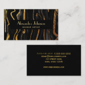 シックエレガントプロフェッショナルブラック金ゴールド 名刺 (正面/裏面)