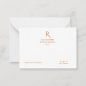 シックエレガントプロフェッショナル金ゴールドモノグラムの ノートカード (正面)