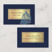 シックエレガントプロフェッショナル、ブルードレス 名刺 (正面/裏面)