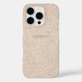 シックエレガントベージュのエンボステクスチャカスタム Case-Mate iPhoneケース (裏面)