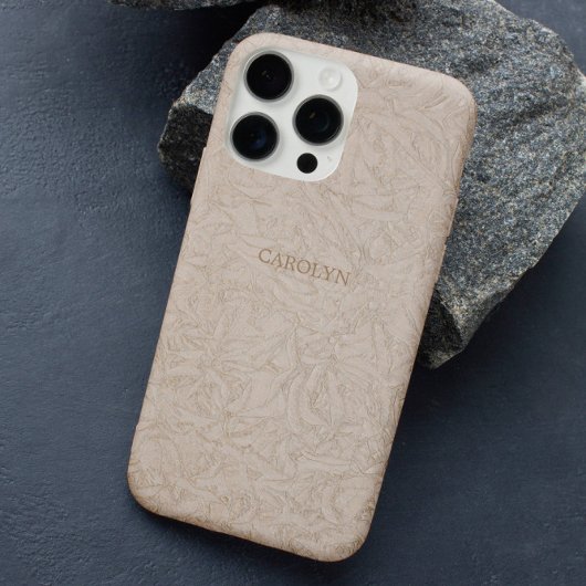 シックエレガントベージュのエンボステクスチャカスタム Case-Mate iPhoneケース