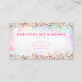 シックエレガントホログラフィック虹色バラ金ゴールド 名刺 (裏面)