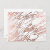 シックエレガントホワイトとバラ金ゴールド大理石パターン ポストカード (正面/裏面)