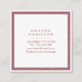 シックエレガントホワイトとバラ金ゴールド曼荼羅 スクエア名刺 (裏面)