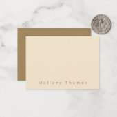 シックエレガントホワイトアイボリー個人文房具 ノートカード (正面/裏面インサイチュ)