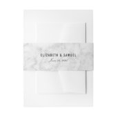 シックエレガントホワイトグレイ大理石結婚ズベリーバンド 招待状ベリーバンド (正面例)