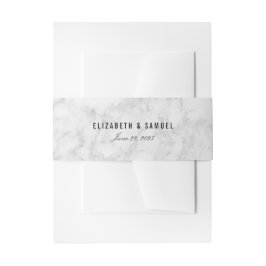 シックエレガントホワイトグレイ大理石結婚ズベリーバンド 招待状ベリーバンド
