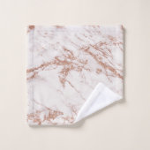 シックエレガントホワイトグレーバラ金ゴールドグリッター大理石 バスタオルセット (ウォッシュタオル)