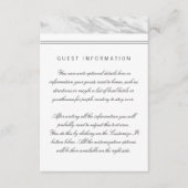 シックエレガントホワイトグレー大理石結婚の挿入カード エンクロージャーカード (正面)