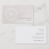 シックエレガントホワイトサークルマンダラアイボリー 名刺 (正面/裏面)