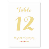 シックエレガントホワイトフェイク金ゴールド結婚ブライダルシャワー テーブルナンバー (裏面)