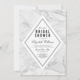 シックエレガントホワイトマーブルブライダルシャワー招待状 招待状