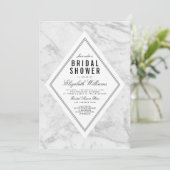 シックエレガントホワイトマーブルブライダルシャワー招待状 招待状 (スタンド正面)