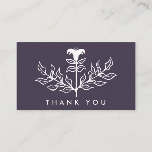 シックエレガントホワイトリリーQRコードのご注文ありがとうございます 名刺 (正面)