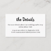 シックエレガントホワイト結婚のウェブサイトカード 名刺 (正面)