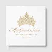 シックエレガントホワイト金ゴールドキンセアニェラ ゲストブック (正面)