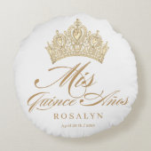 シックエレガントホワイト金ゴールドキンセアニェラ ラウンドクッション (裏面)