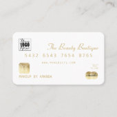 シックエレガントホワイト金ゴールドラグジュアリークレジットカードロゴ 名刺 (正面)