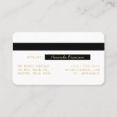 シックエレガントホワイト金ゴールドラグジュアリークレジットカード 名刺 (裏面)