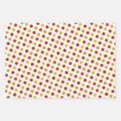 シックエレガントホワイト金ゴールドレッド水玉模様モダンクリスマス ラッピングペーパーシート (正面3)