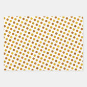 シックエレガントホワイト金ゴールドレッド水玉模様モダンクリスマス ラッピングペーパーシート (正面)