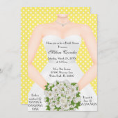 シックエレガントホワモダンイトデイブライダルシャワー招待状 招待状 (正面/裏面)