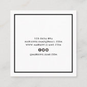 シックエレガントホワモダンイト平方制ミニマリスト スクエア名刺 (裏面)