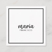 シックエレガントホワモダンイト平方制ミニマリスト スクエア名刺 (正面)