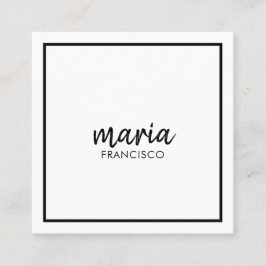 シックエレガントホワモダンイト平方制ミニマリスト スクエア名刺