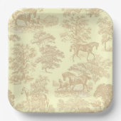 シックエレガントホーストイレベージュクリーム ペーパープレート (正面)