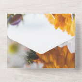 シックエレガントボタニカルひまわりフローラ結婚ズAl オールインワン招待状 (裏面)