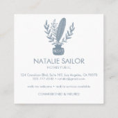 シックエレガントボタニカルクイルロゴ公証人 スクエア名刺 (裏面)