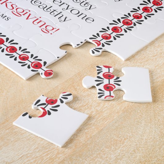 シックエレガントボタニカル感謝詩 ジグソーパズル (側面)