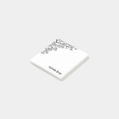 シックエレガントボタニカル白黒パインブランチ ポストイット (アングル)