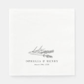 シックエレガントボホワイルドフラワー結婚ズ スタンダードランチョンナプキン (正面)