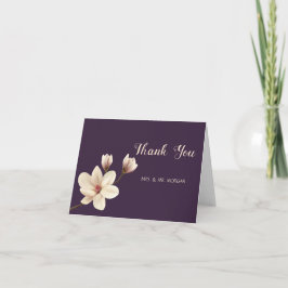 シックエレガントマグノリアバラ サンキューカード