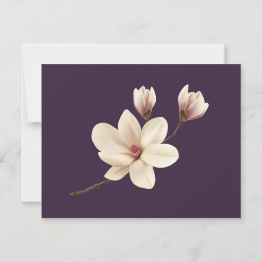 シックエレガントマグノリアリハーサルディナー 招待状 (裏面)