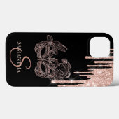 シックエレガントマスクバラ金ゴールドグリッタードリップ Case-Mate iPhoneケース (裏面 (横))
