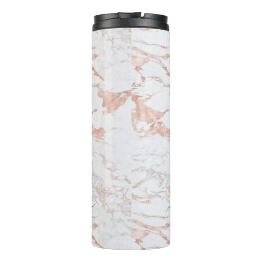 シックエレガントマーブルアンドバラゴールドフォイルモノグラム タンブラー (裏面)