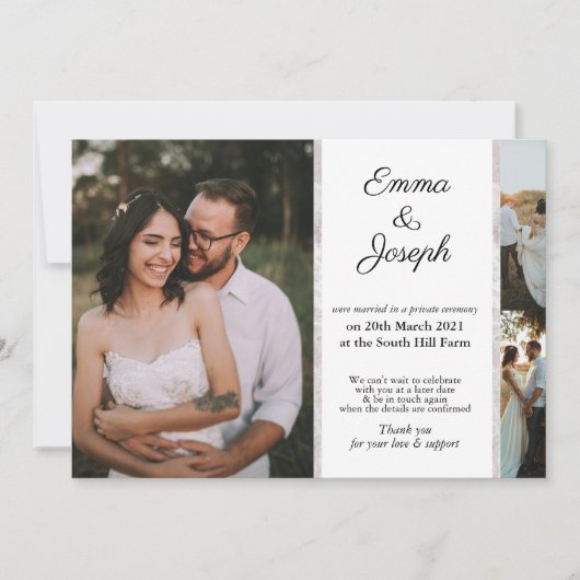 シックエレガントマーブル結婚の遅延したカスタム写真 (正面)