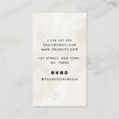 シックエレガントマーブルQRコードとロゴを追加シンプルする 名刺 (裏面)