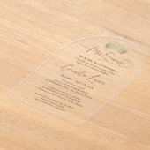 シックエレガントミクインススクリプト&キンセアニラクラウン アクリル招待状 (レイダウン)