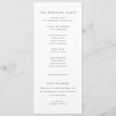 シックエレガントミニマリストタイプブラック&ホワイト結婚ズ プログラム (裏面)