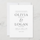 シックエレガントミニマリストタイプブラック&ホワイト結婚ズ 招待状 (正面)