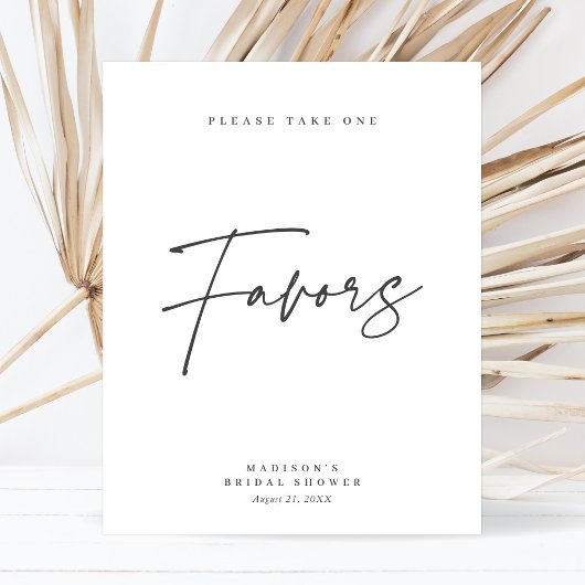 シックエレガントミニマルブライダルシャワーウィズサイン ポスター