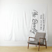 シックエレガントミニマルブライダルシャワー背景 タペストリー (インサイチュ(横))